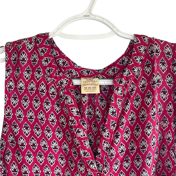 Faded Glory Pink Multi-Print Sleeveless Blouse - Picture 2 of 5